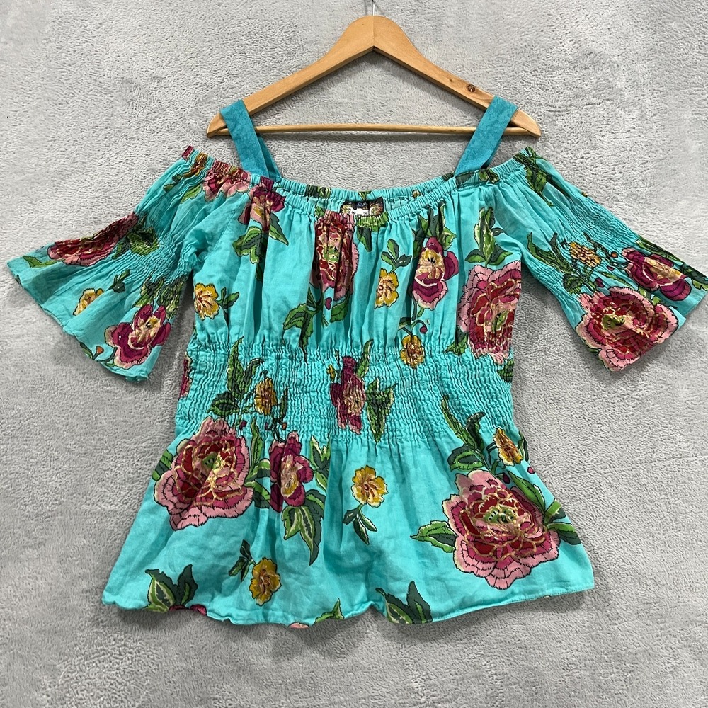 Vintage Collection Top Womens‎ Medium Floral  Flare Sleeves Boho Hippie 90s